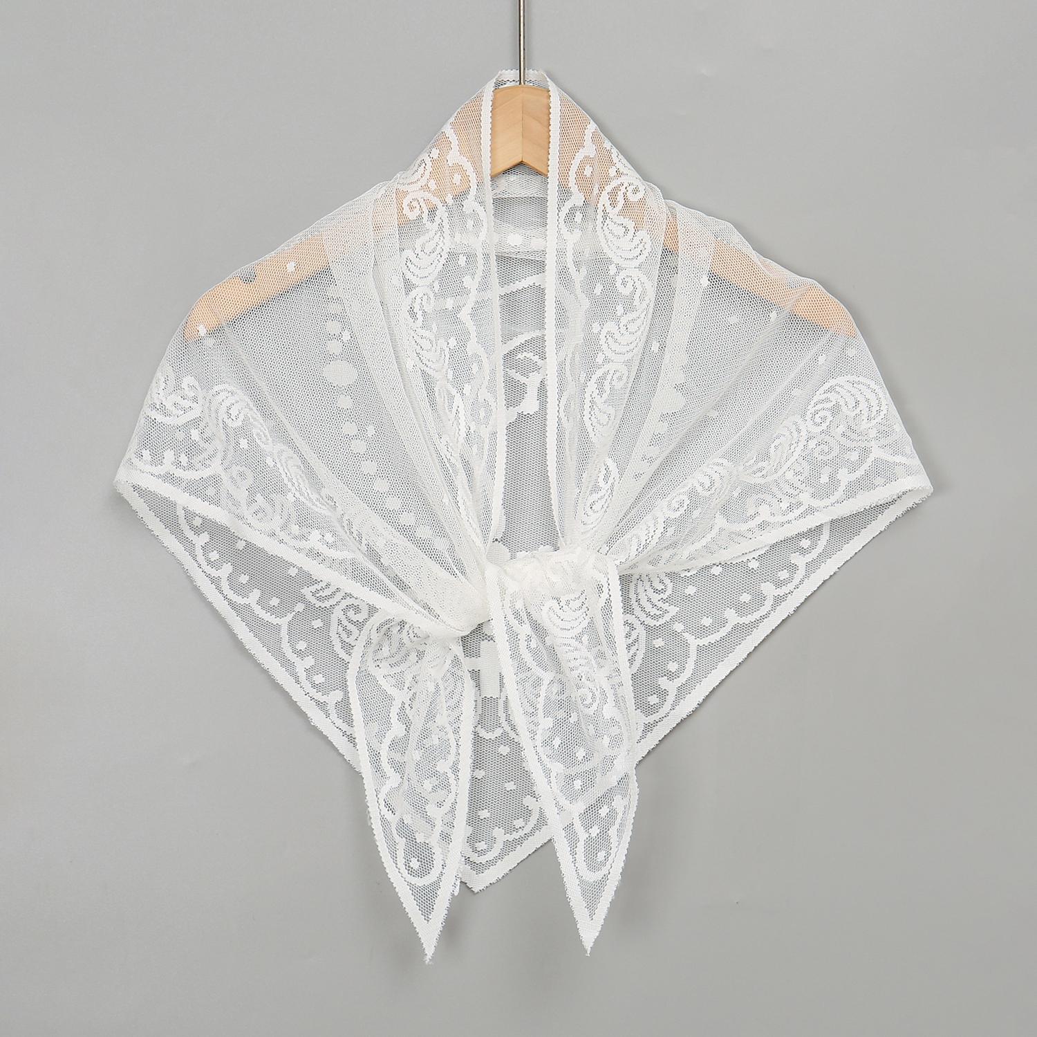 

New Arrival Lace Embriodery Shawl Classic Spanish Style Lace Mantilla Embroidery Triangular Catholic Church Veil For Women