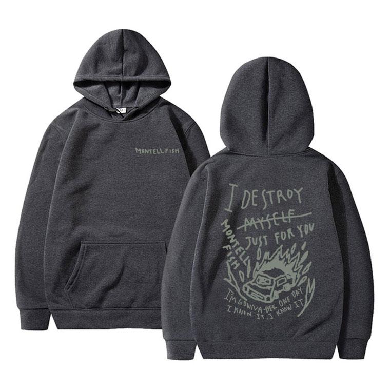 Singer Montell Fish Jamie I Destroy Myself Just for You Graphic Hoodie Male Vintage Casual Sweatshirt Men Women Fashion Hoodies