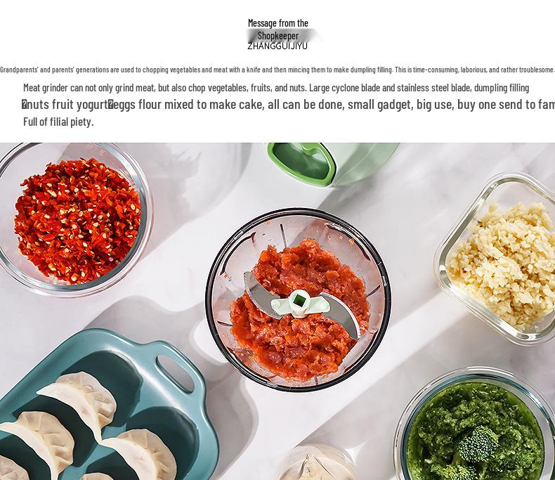 Manual Food Processor: Pumpkin Masher, Meat Grinder, Baby Food Maker, Onion Ginger Garlic Chopper