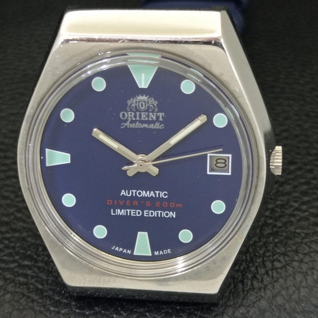 VINTAGE ORIENT AUTOMATIC 46941 JAPAN MENS BLUE COLOR DIAL WATCH A701821-5 R207-a701821