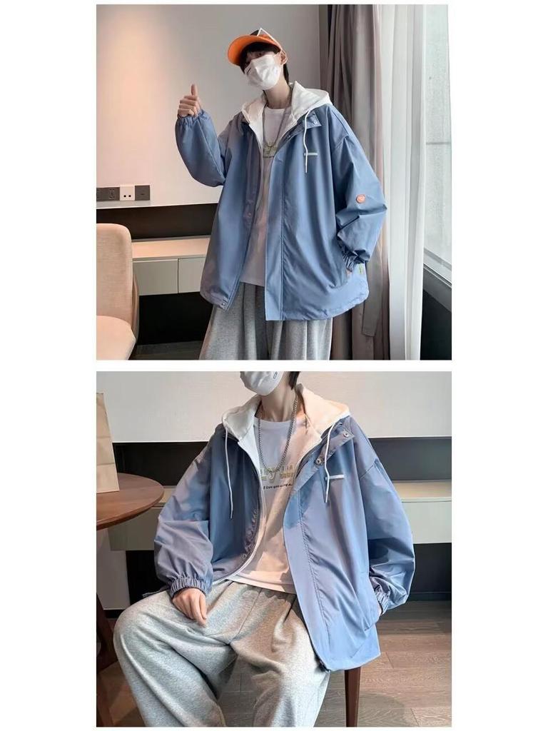 Retro Men's 2025 Solid Color Two-Piece Jacket: Casual, Versatile, Comfortable Design