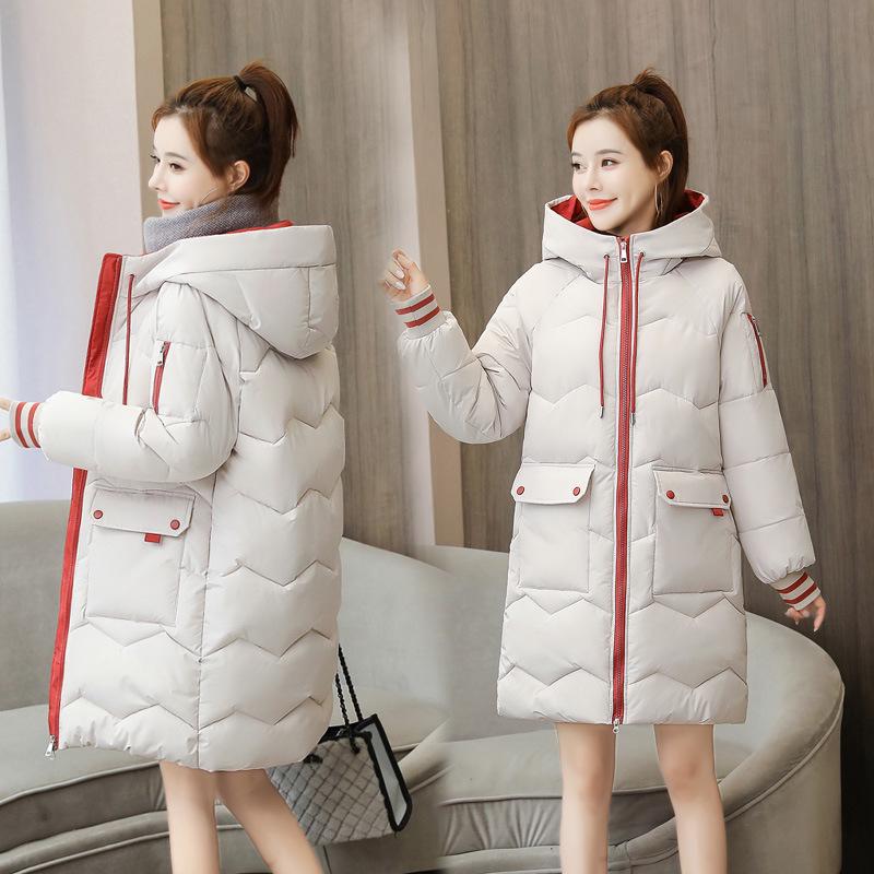 

Women s 2025 Loose-Fit Cotton Padded Long Coat - Plus Size Winter Outerwear S білий