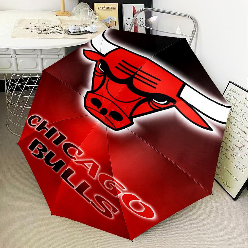 Red Bulls Basketball Umbrella Folding Umbrella, Automatic Umbrella 8-Frame for Travel, Camping Use Gift for Halloween Christmas