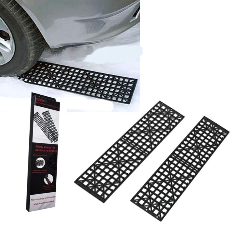 K0AF Off-Road Anti-skid Chain Traction Boards 1 Pair Recovery Track Mat for Car Truck Tire Traction Sand Mud Snow Ladder