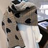 Soft Heart Knitted Scarf Acrylic Fibers Long Thickened Shawl Large Double-sided Scarf  Winter