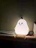 LED Pear Fruit Night Light USB Rechargeable Dimming Touch Silicone Nightlights Bedroom Bedside Decoration Couple Gift Boby Light
