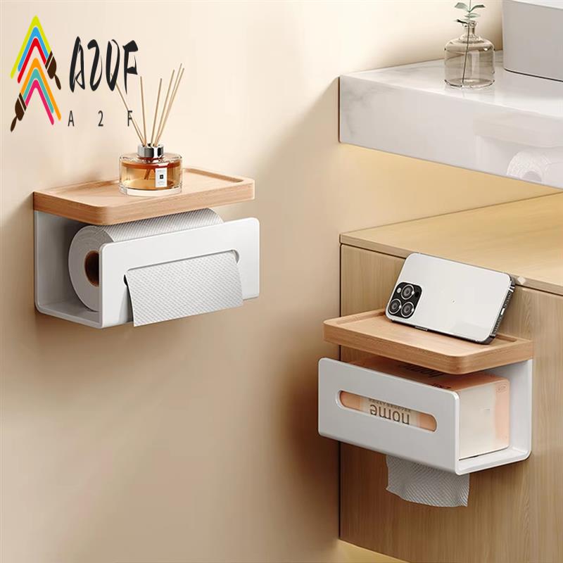 A20F-Wall Mounted Toilet Tissue Roll Holder With Self Screw For Storage, Ideal For Bathroom, Kitchen, And Bedroom