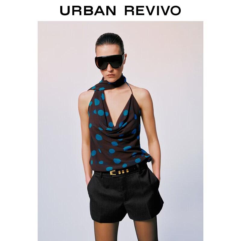 UR Women s Polka Dot Halter Cowl Neck Camisole XS