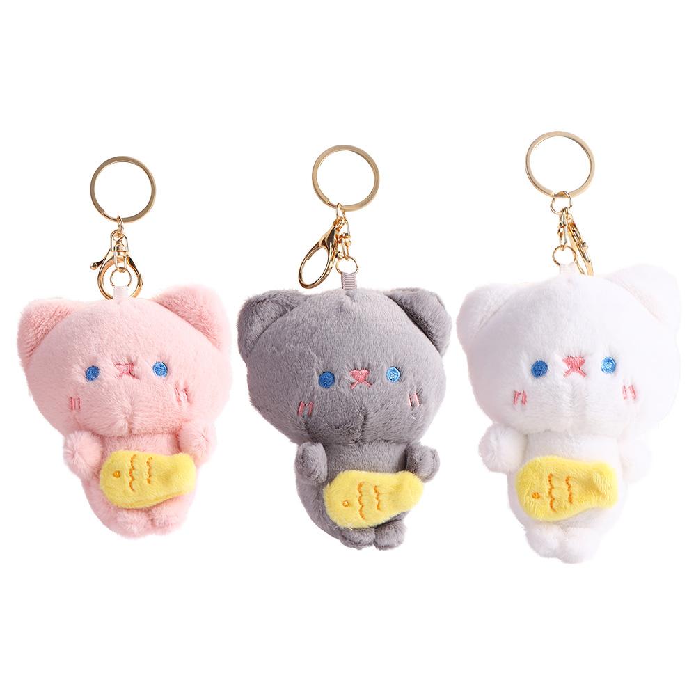 

Key Ring Ornaments Bag Pendant Cat Pendant Korean Style Key Buckle Women Key Holder Plush Key Chain белый