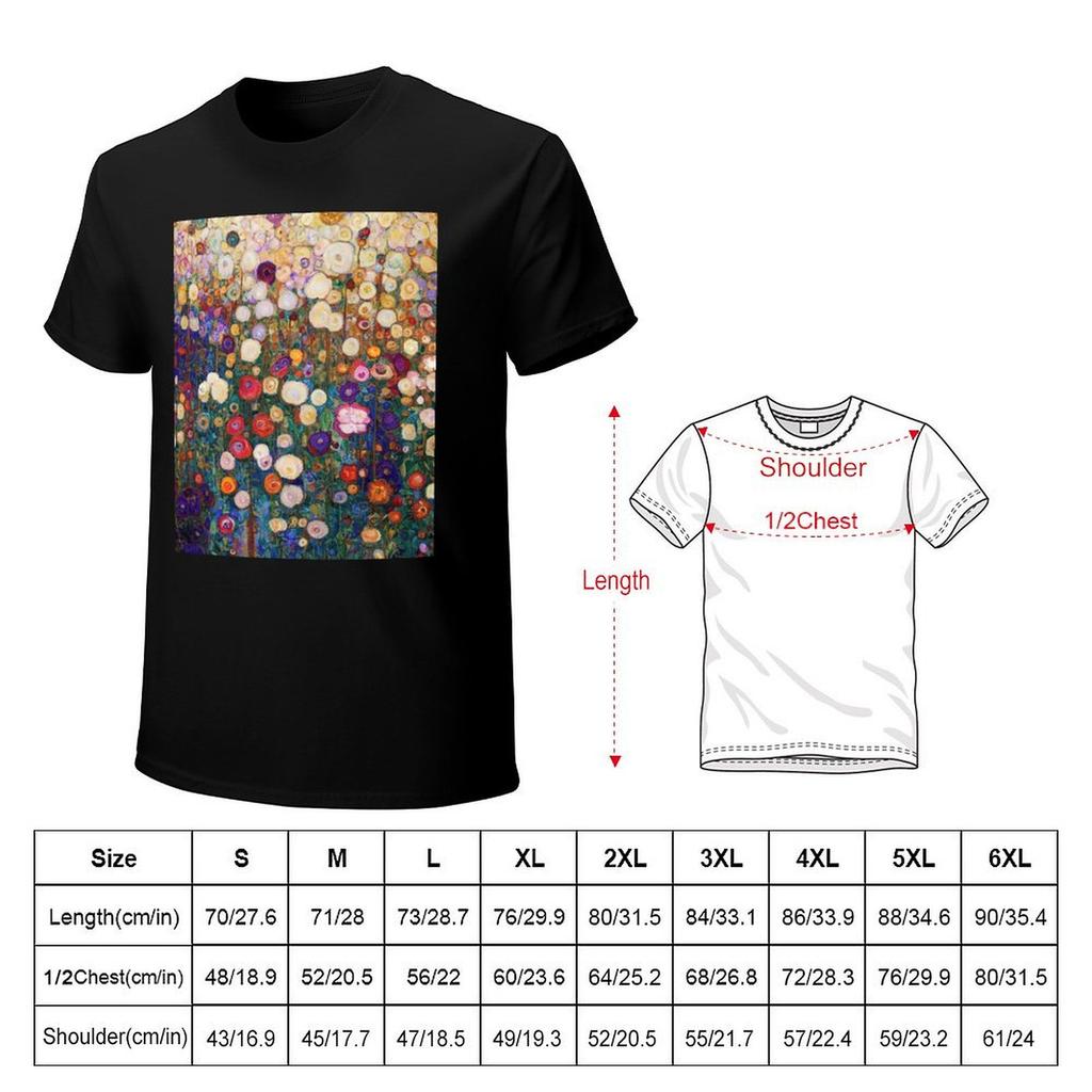 Blomsterträdgård Gustav Klimt T-shirt topping överdimensionerad överdimensionerade t-shirts för män