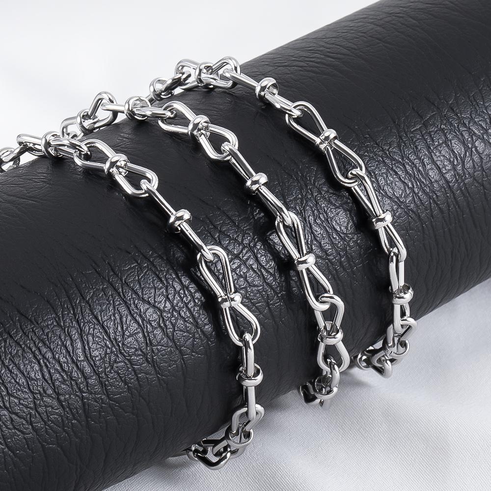 

0.5M 1M 6mm 18K PVD Plated Stainless Steel Hollow Bow Chain for DIY Punk Bracelet Necklace Anklet Craft Jewelry Making Supplies 0.5meter