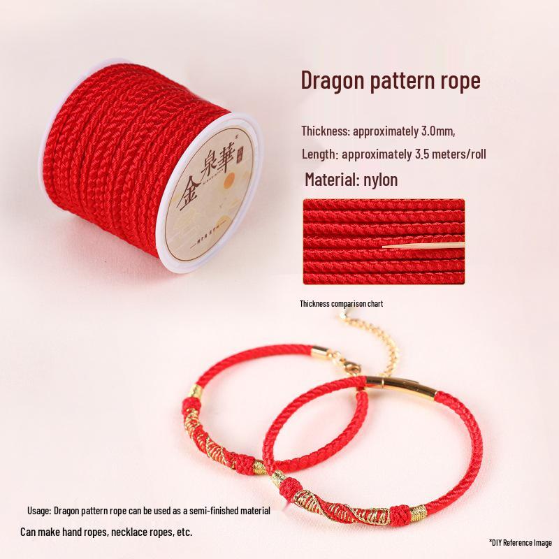 Handmade Red String Woven Bracelet: Jade Thread Braided DIY Material