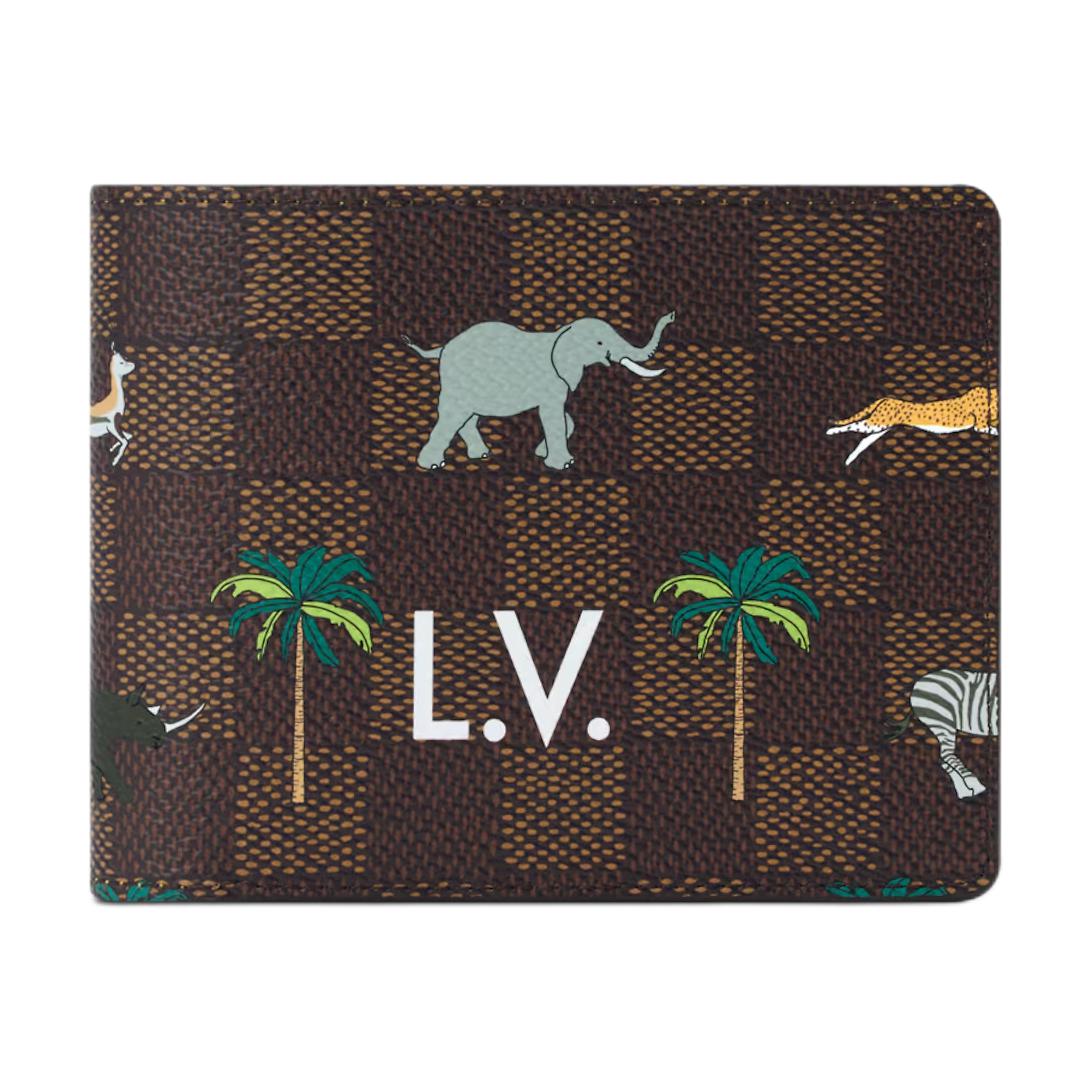

Louis Vuitton X The Darjeeling Limited Collaboration Multiple Classic Checkered Damier Heritage Coated Canvas Wallet Men wallet Brown N40870 Gift Set(Basic Set+Box+Shopping Bag)