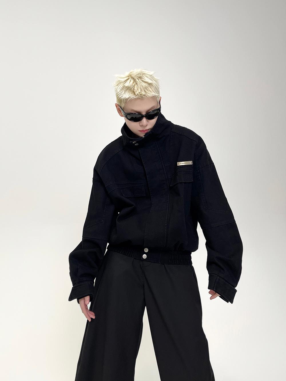 

Men s Vintage Heavyweight Jacket with Metallic Accents | Retro Workwear Style XXL чёрный