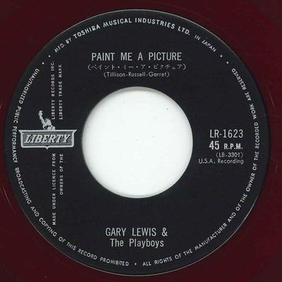 7inch Record GARY LEWIS 6 PLAYBOYS  Paint Me A Picture LR1623 LIBERTY Japan Rock Used