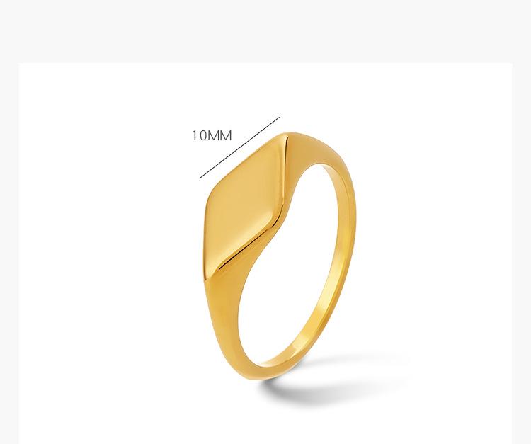 Evropsko-americký zlatý titanový ocelový retro prsten pro pár s nepravidelným kosočtvercovým designem pro ženy