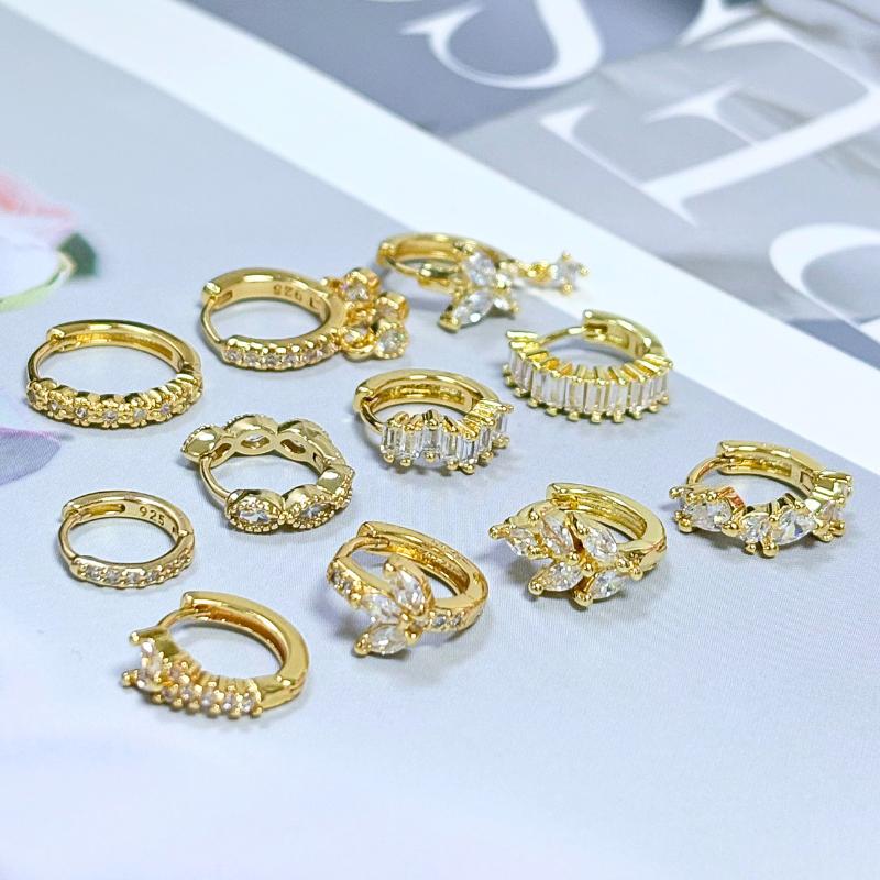 Dames 925 Zilveren Oorstekers Kristal Zirconia Waterdruppels Stud Hoops Goud Huggie Oorbellen Premium Luxe Feest Sieraden