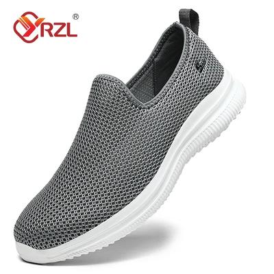 YRZL Mode Sneaker Herren Atmungsaktiv Unisex Freizeitschuhe Outdoor Rutschfest Flache Slipper Walking Leichtgewicht Herren Mesh Tennisschuh