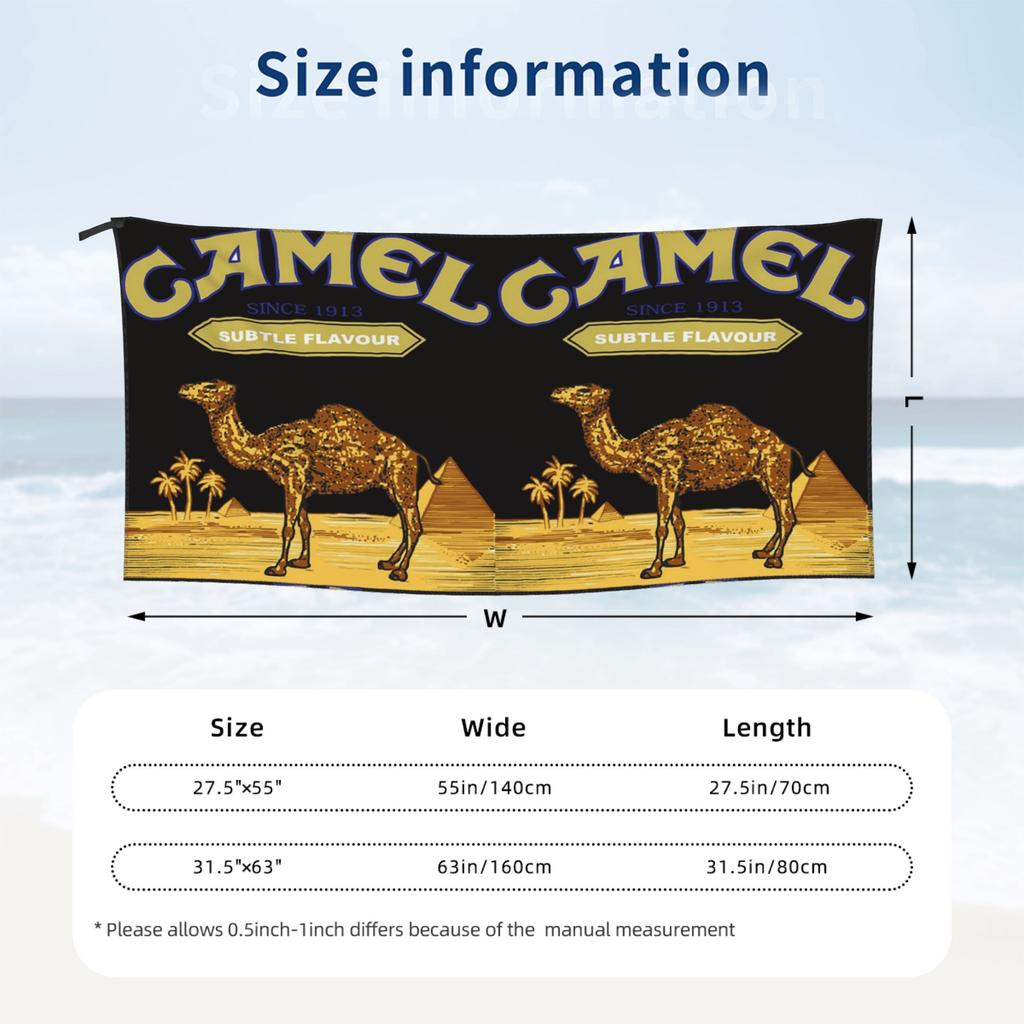 Camel Zigaretten Strandtuch Weiche Mikrofaser Schnelltrocknend Saugfähig Schnelle Handtücher Für Bad
