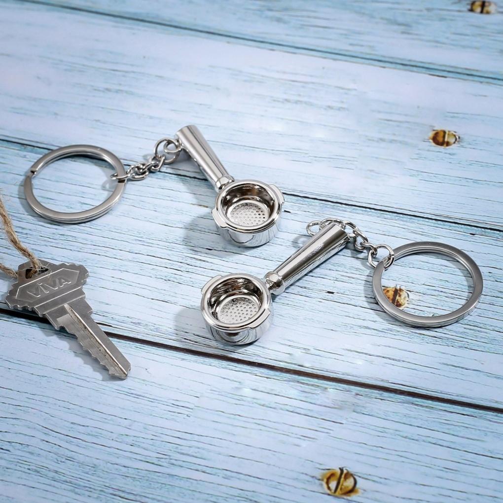 Portafilter Keychain 2-piece set (silver) car keyring
