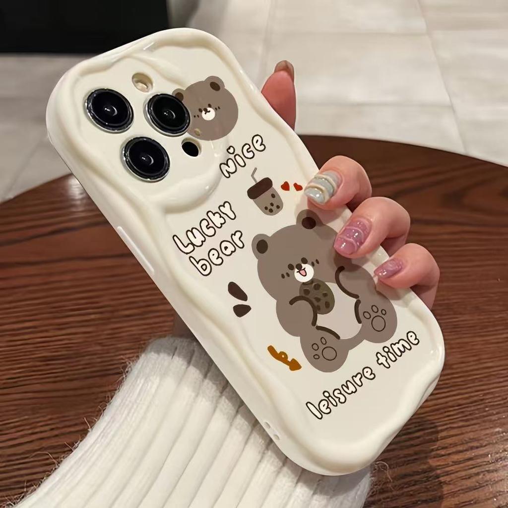 Biscuit bear for iphone16promax mobile phone case cute apple 15/14 pro Japan and Korea 13/12/11