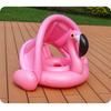 Inflatable Flamingo Seat Ring With Canopy Sunshade Cover Water Play Toy For Kids