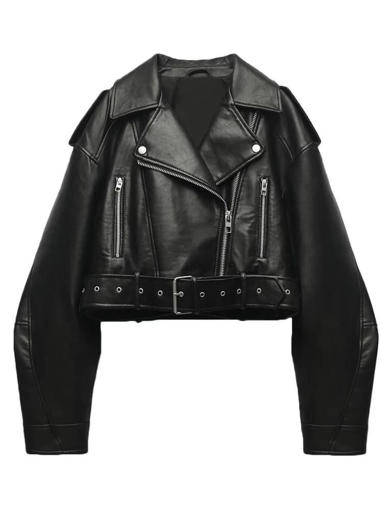 2025 Autumn/Winter Retro Fashion Women's Short Motorcycle Jacket