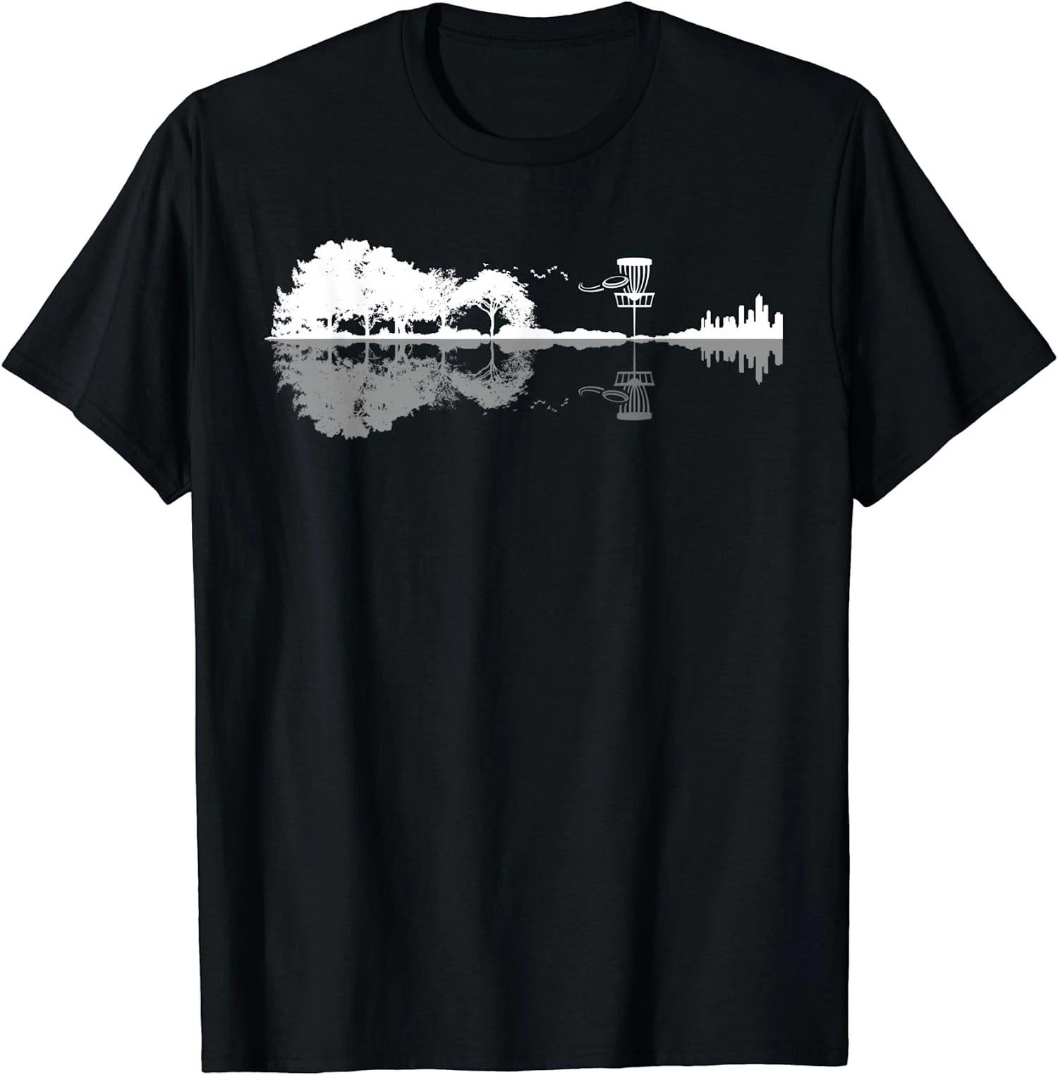 Disc Golf Sunset Guitarist Player Golfing Golfer Gift Unisex T-Shirt L