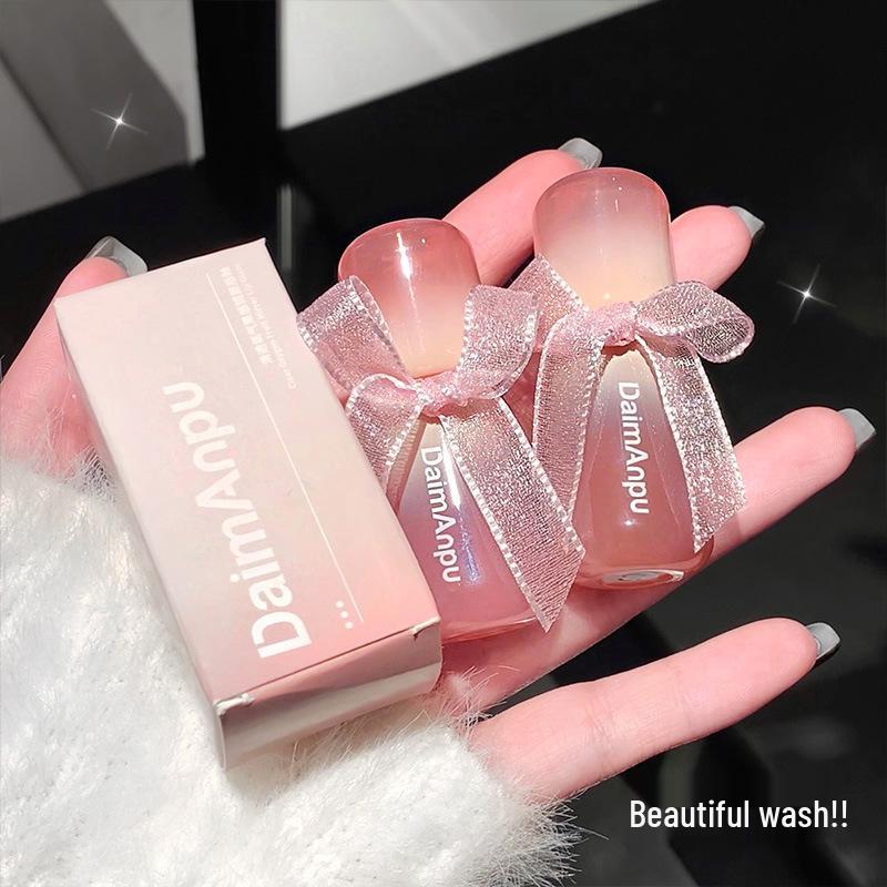 Daimanpu Clear Oxygen Mirror Lip Glaze: Watery Glass Jelly Lips in Milk Tea Shade Lip Gloss