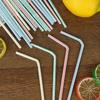 100pcs- Fluorescent Plastic Bendable Drinking Straws Disposable Beverage Straws Wedding Decor Kitchen Beverage Party Supplies