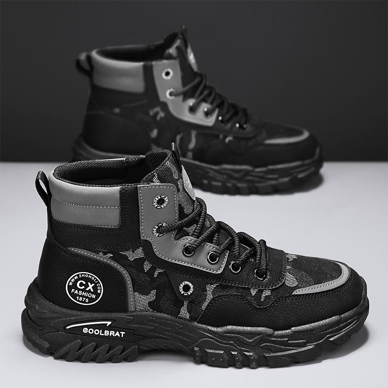 

Ботинки Мартина мужские осенние новые для активного отдыха, работы на стройке, спецобувь, спортивные, альпинистские, рабочие, ботинки-дезерты 44 чёрный