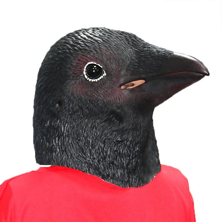 Neue Halloween Krähenmaske, Beliebte Latex Niedliche Tier-Vollkopfbedeckung mit Krähenschnabel