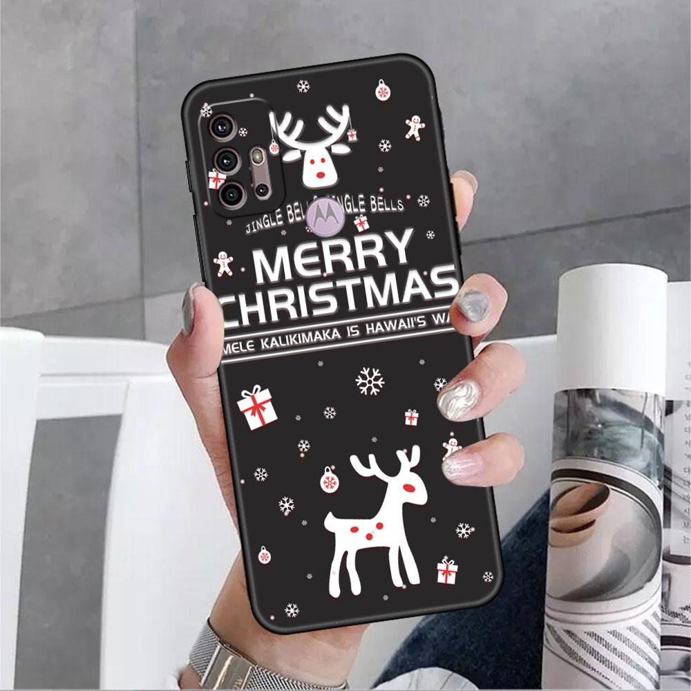 Veselé Vánoce v zimě pouzdro pro Motorola G30 G60 G9 Play ONE Fusion G8 G50 E6s G82 Edge 20 Pro G Stylus 2021 soft phone copas