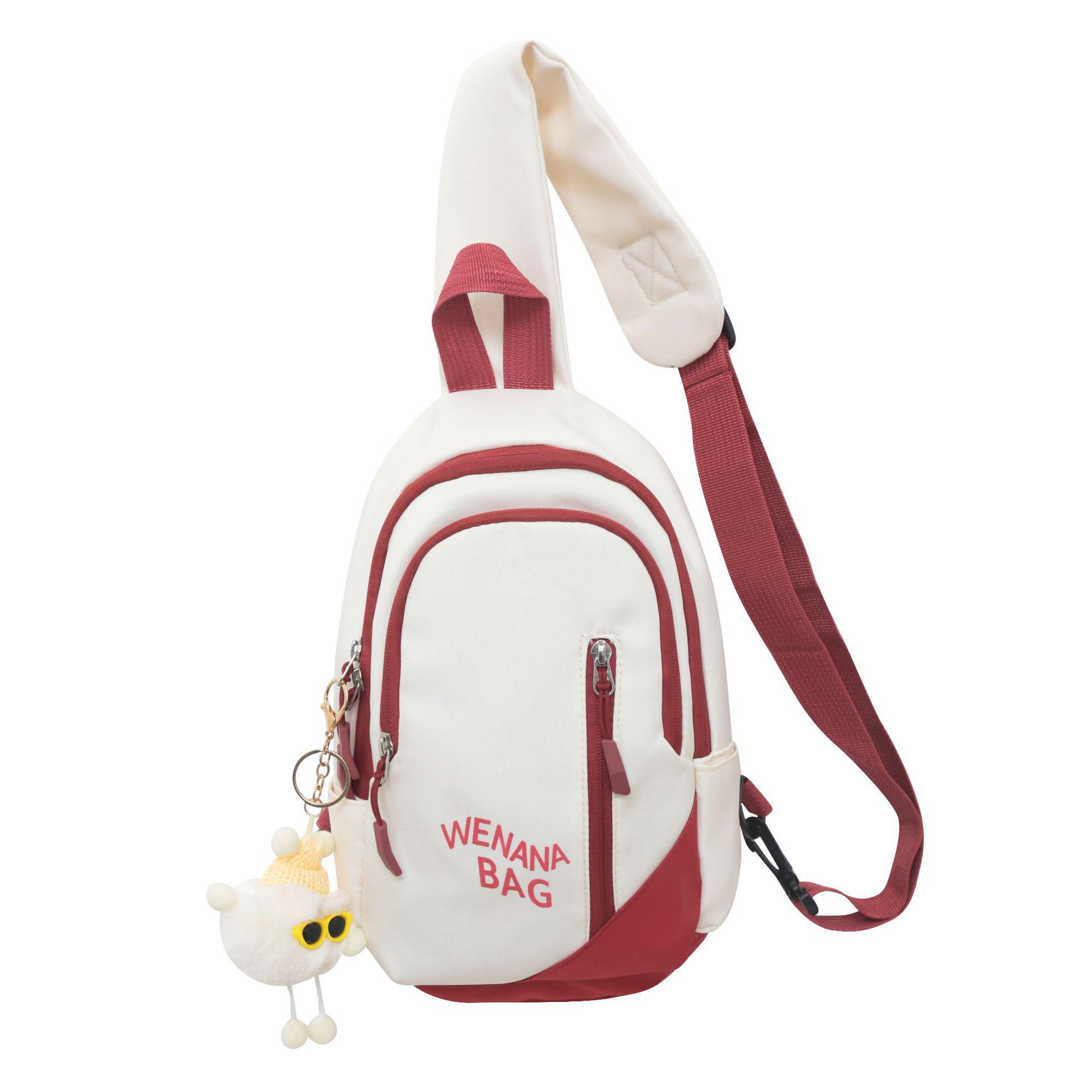 

Модная женская сумка кроссбоди в японском стиле - Повседневная, большой вместимости, модная нагрудная/плечевая сумка для студентов Single Bag белый/красный