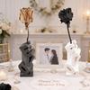 3D Printed LOVE Vase Plastic Flower Vase Modern Hand Sculpture Decorative Vase for Table Centerpiece Wedding Living Room Office Home Decoration