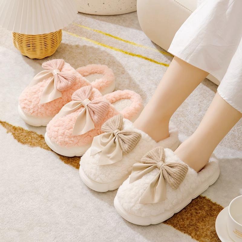 Stepping on shit cotton slippers women's autumn and winter 2025 new home indoor wool piled thick-bottomed warm slippers women's