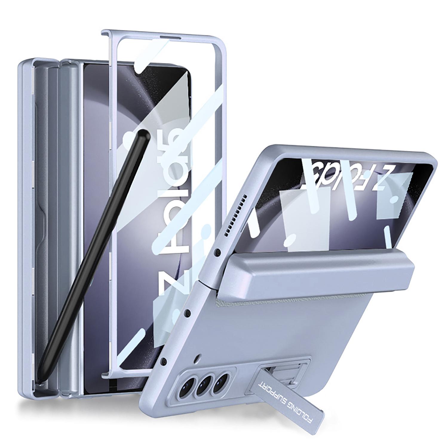 

Чехол для Samsung Galaxy Z Fold 5, ультратонкий матовый магнитный складной шарнирный держатель для ручки, кронштейн с твердой задней крышкой из закаленной пленки