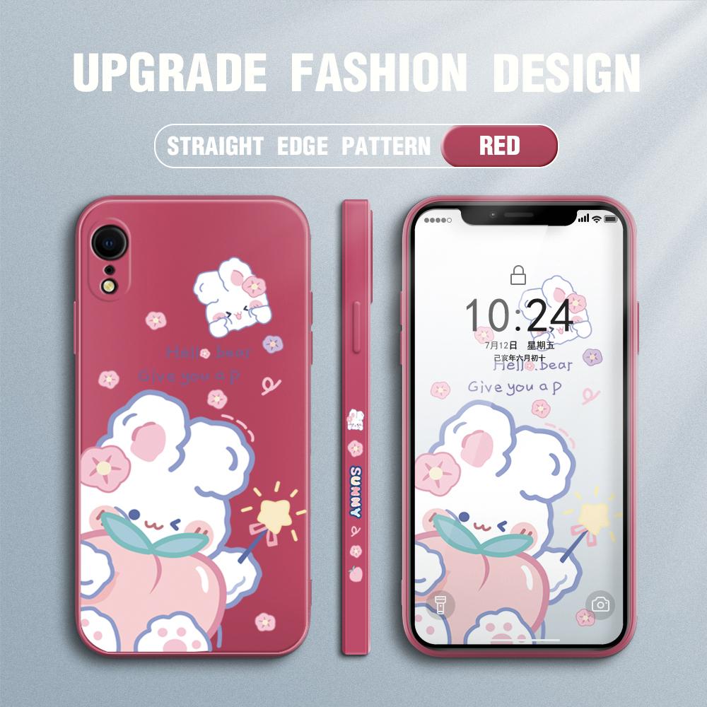 Cartoon White Rabbit Phone Case for Redmi Xiaomi POCO Note 10 Pro 9 9A 9T 10C 8 7 11 Lite 5G X3 M3 Square Edge Soft Full Camera Protect Cover Cases