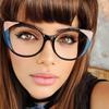 Trendy Cat-eye TR90 Frame Colorful Patchwork Large Size Prescription Short Sight Eyewear 0 -0.5 -1 -1.25 -1.5 -1.75 -2.0 To -6