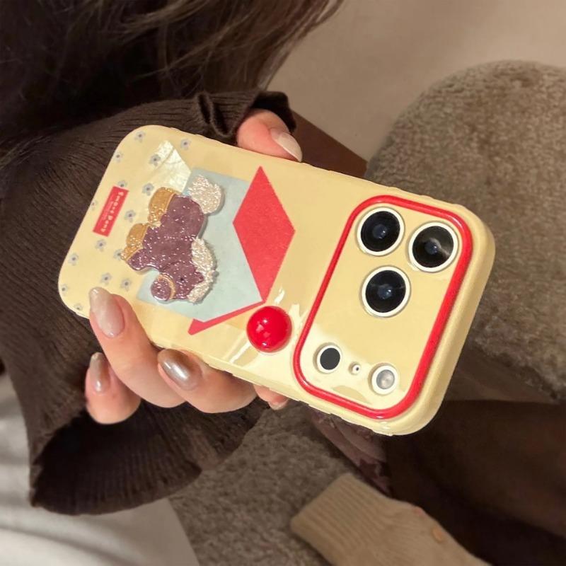 Korean 3D Cartoon Pony Horse Glitter House Phone Case For iPhone 17 16 15 14 13 12 Pro Max Shockproof Protective Soft Cover