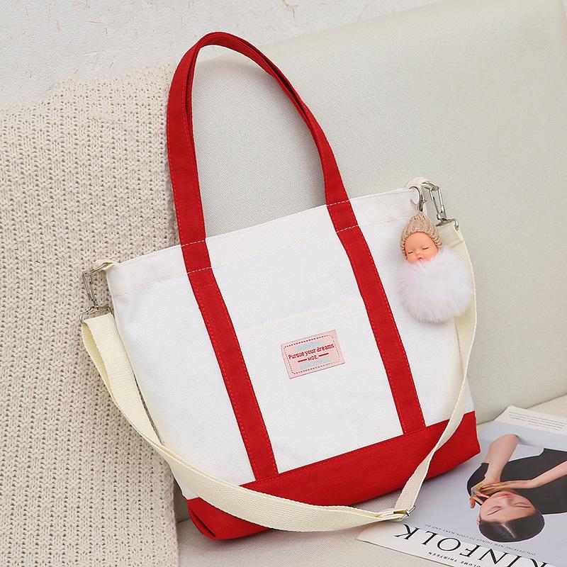 New product tote bag women's shoulder student bag lazy canvas bag large-capacity shopping bag supports customization