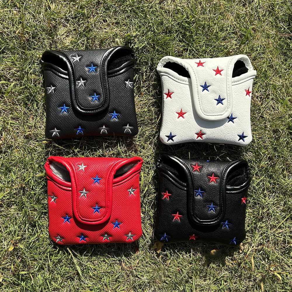 Putter Cover Head Cover for Mallets with Magnet Compatible with TaylorMade Spider Cameron Odyssey Clover USA Star 1 Piece (Gray)