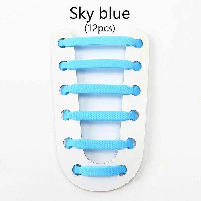 12Pcs/Set Elastic Silicone Shoelaces Practical Fashionable for Men Women Lazy Hammer Type Shoe Laces Sneakers No Tie Shoelaces