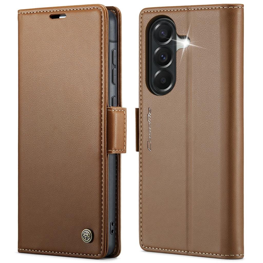 Für Samsung Galaxy A37 A57 Brieftaschenhülle PU-Leder Klapphülle RFID-blockierender Kartenhalter Magnetverschluss Ständer Stoßfeste Hülle