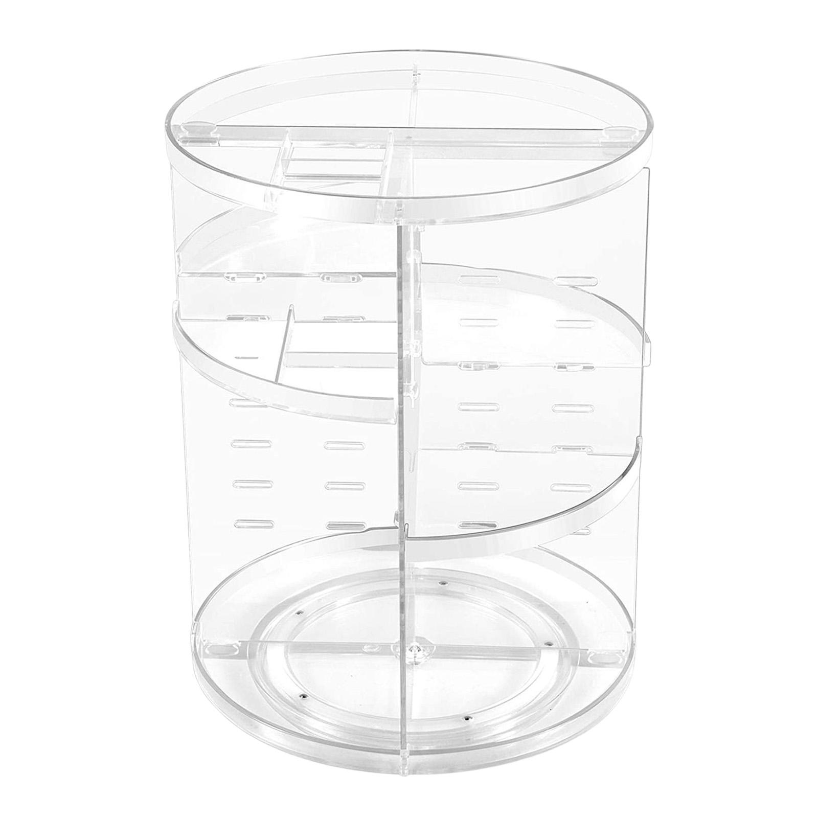 Rotating Cosmetic Organizer, Adjustable Rotating Organizer, Makeup Display Case With Brush Holder And Perfume Tray