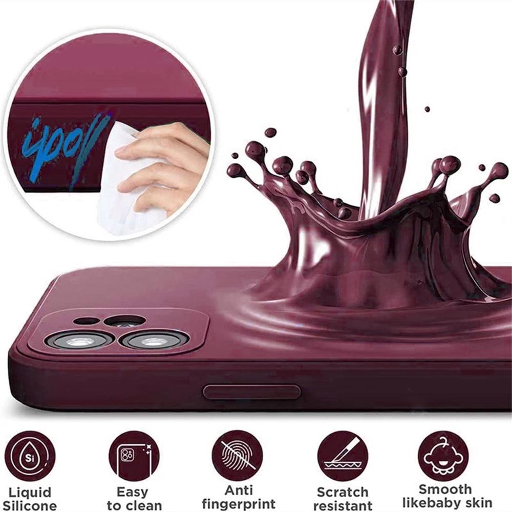 Švestkově červená Pro iPhone 16 Pro Pouzdro iPhone 11 12 13 14 15 Pro Max 12 Mini 7 8 X XS XR Kryt Coque Funda Silikonové Měkké TPU Zadní Kryt