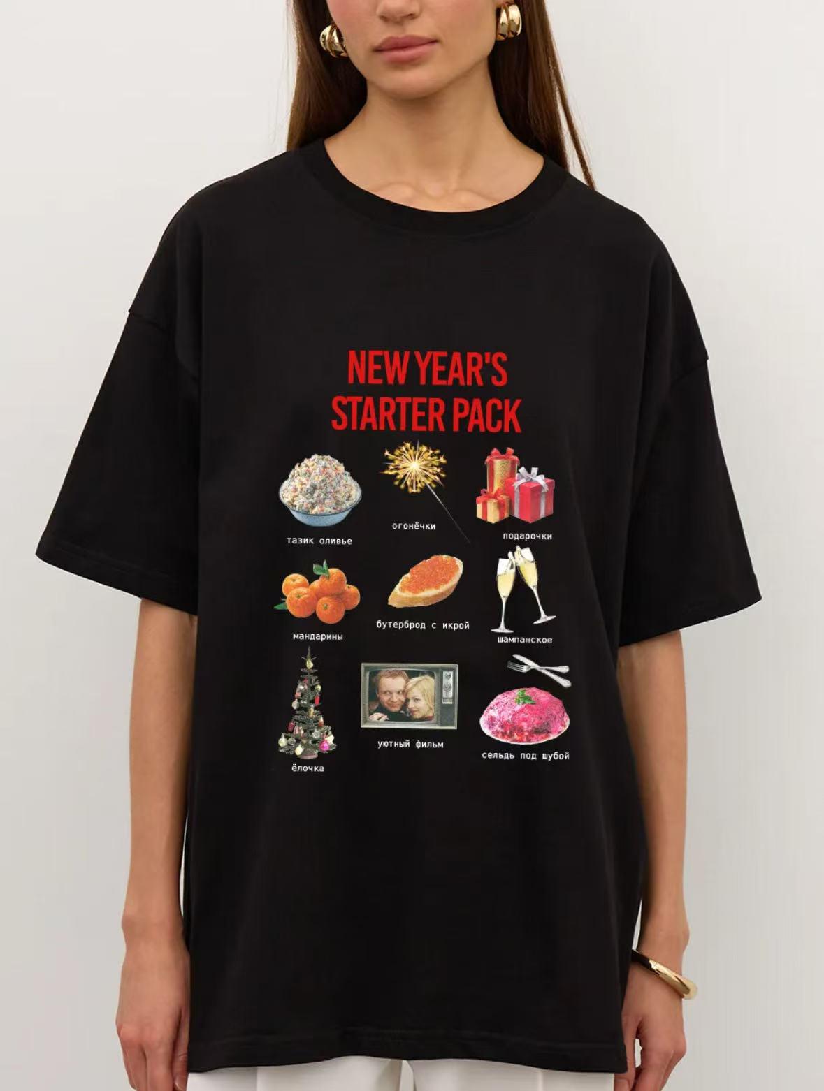 

Женская летняя футболка из чистого хлопка свободного кроя с мультяшным принтом 2024 M чёрный