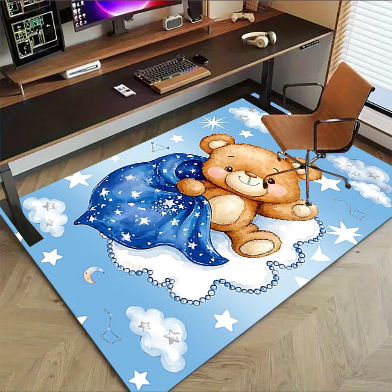 1PC Bear Cloud Extra Large Non-Slip Floor Carpet, Office, Family, Bedroom, Studio - Large Area Rug,Longlasting Material-K0407