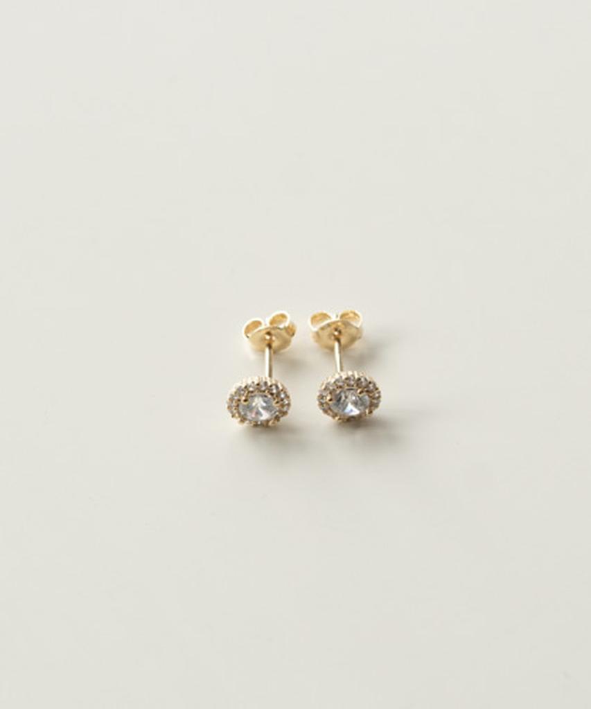 Alleun Silver 925 Cubic Round Bold Silver Earrings