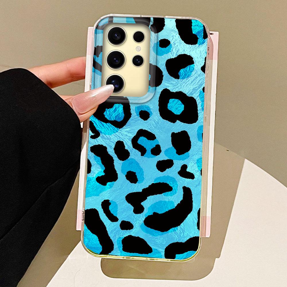 Pink Leopard Print Vortex Pattern Women Girls Phone Case for Samsung Galaxy S25 Edge S24 S23 S22 S21 FE Plus Ultra Shell Cover